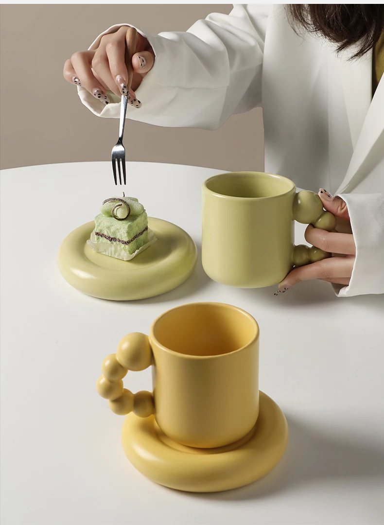 Керамическая кружка в скандинавском стиле набор тарелок чашка для кофе молока