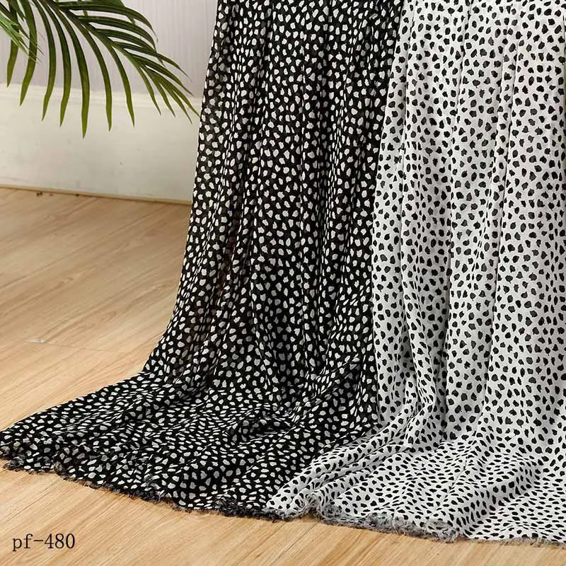 Парижский жемчуг шифоновая ткань с принтом креп точечная печатная ткань|Ткань| |