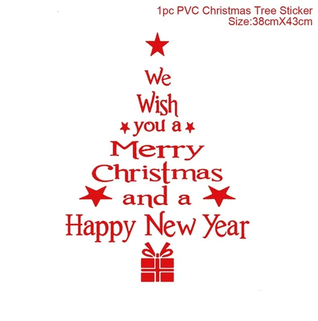 christmas Tree 1 FENGRISE Рождественское украшение для окна дома рождественские наклейки декор Рождественские украшения Рождественские подарки год - Цвет: christmas Tree 1