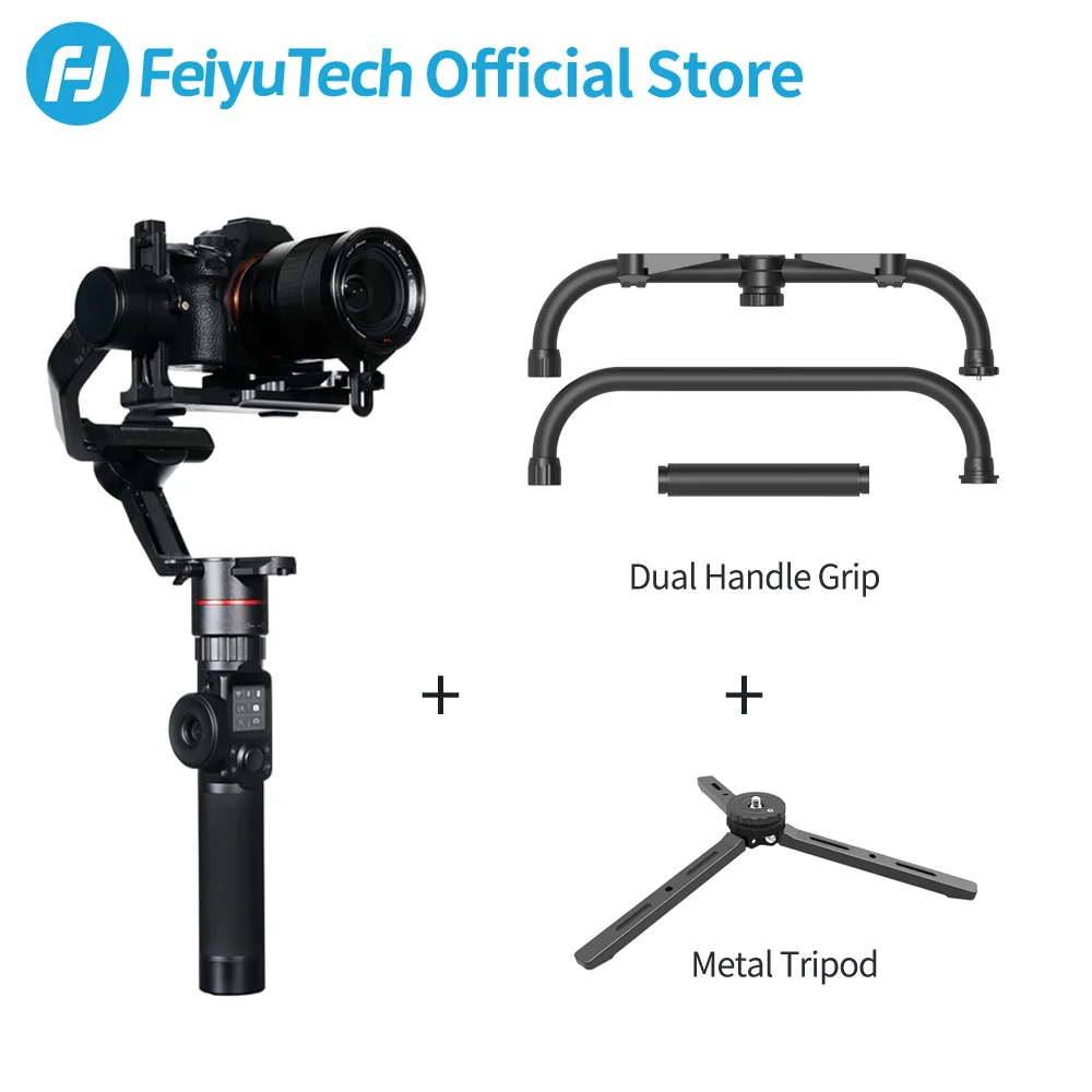FeiyuTech AK2000 3-Axis DSLR камера стабилизатор штатив фоллоу фокус для sony Canon 5D Panasonic GH5/GH5S Nikon D850 2,8 кг Полезная нагрузка - Цвет: with dualhandle grip