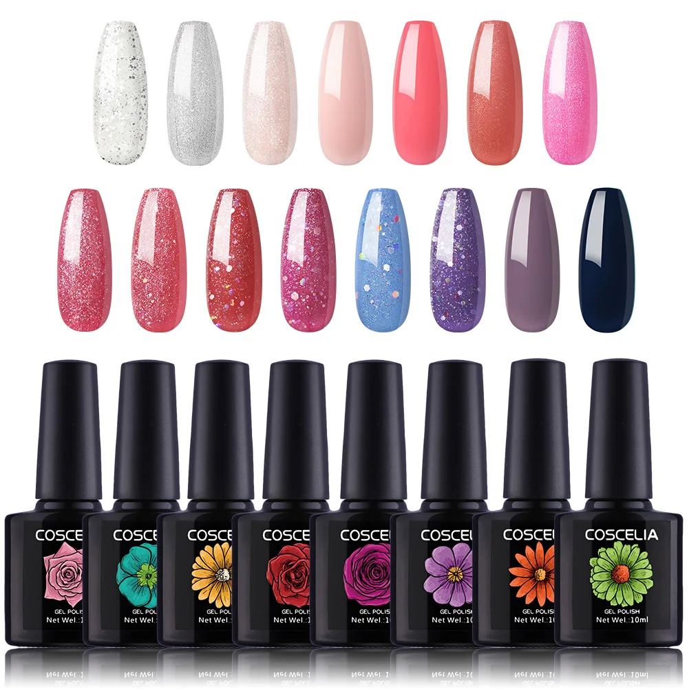 Gel Polish Kit 6 COSCELIA 10/15 шт. Цвета био-Гели Soak Off Гель-лак для ногтей, Лаки профессиональные полу Перманентный Нейл-арт лак гель ВЫЛЕЧИТЬ УФ-лампа набор для ногтей - Цвет: Gel Polish Kit 6