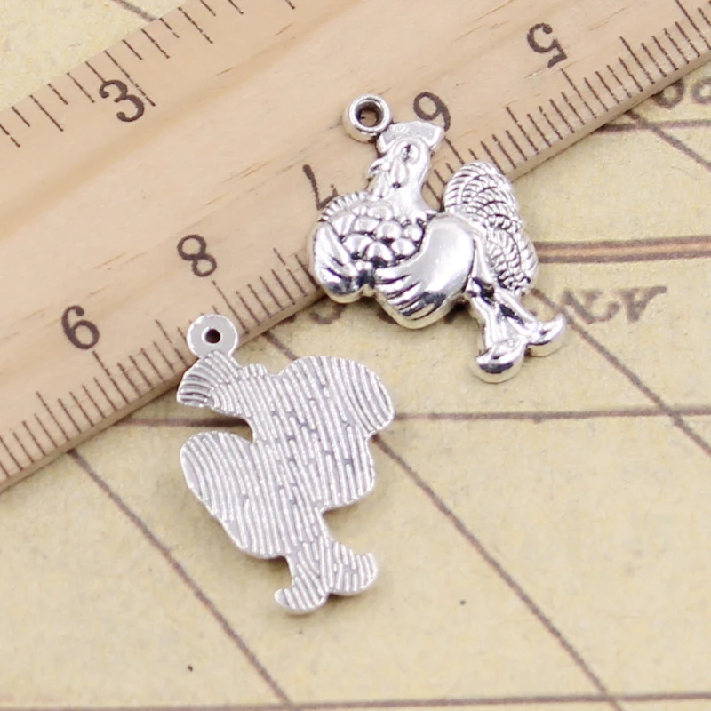 

10pcs Charms Cock Rooster 23x15mm Tibetan Silver Color Pendants Antique Jewelry Making DIY Handmade Craft