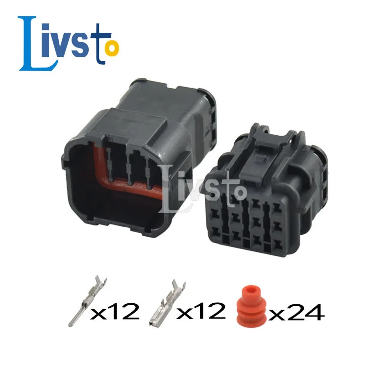 5/20 набор 12 Pin Way Black Waterproof Male Female Auto Connector KET SWP Series MG610346-5 MG640348