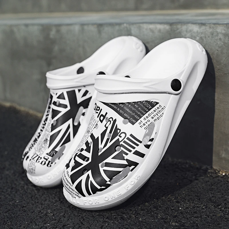 Сандалии мужские резиновые ПВХ клоги модная обувь для сада пинетки | Обувь