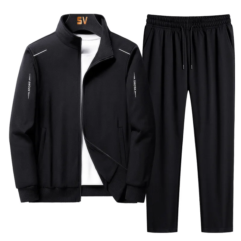 

2022 Spring Autumn Men Tracksuit Casual Sports Two Pieces Set Sportswear Jacket Pants Suit Plus Size 8XL