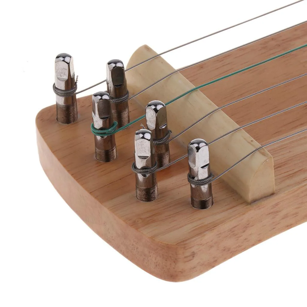 Изысканный мини-тренажер для тренировки пальцев гучжэн из массива дерева 6 нитей