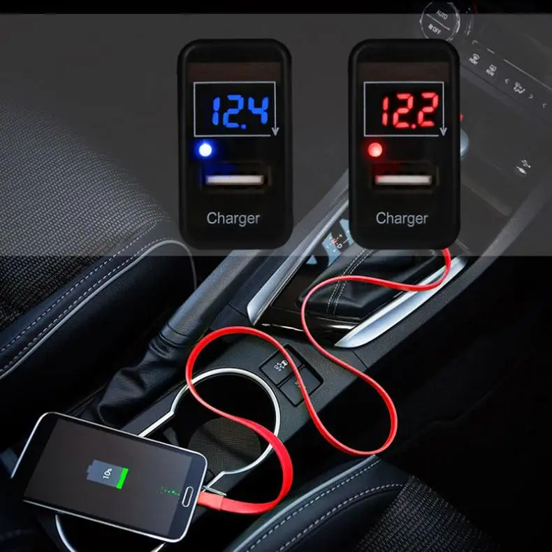 2 в 1 5 а вольтметр USB порт приборная панель автомобильное зарядное устройство для
