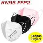 50 шт. многоразового использования FFP2 KN95 маски 5-Слои пыле взрослых KN95 маска для ухода за кожей лица фильтрации рот муфельная печь крышка маска Быстрая доставка