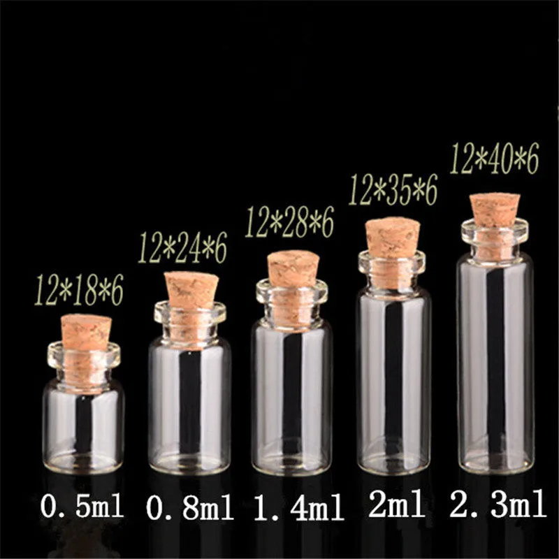 

Cute Glass Jars Mini Bottles With Cork Empty Small Wishing Bottles Decoration Crafts Glass Vials Jars 100pcs Free Shipping