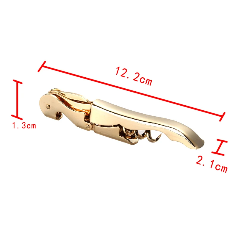 Позолоченный штопор с двумя петлями для официантов открывалка бутылок ключом