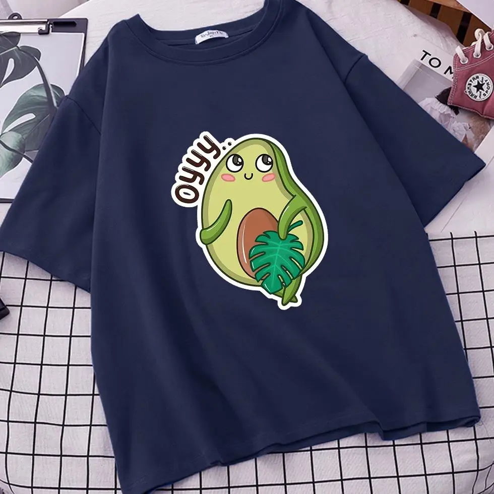 

New T shirt Women Funny Cartoon Avocado Print Tshirt Casual Harajuku Kawaii T-shirt Summer Short Sleeve Top Tee Female Ulzzang