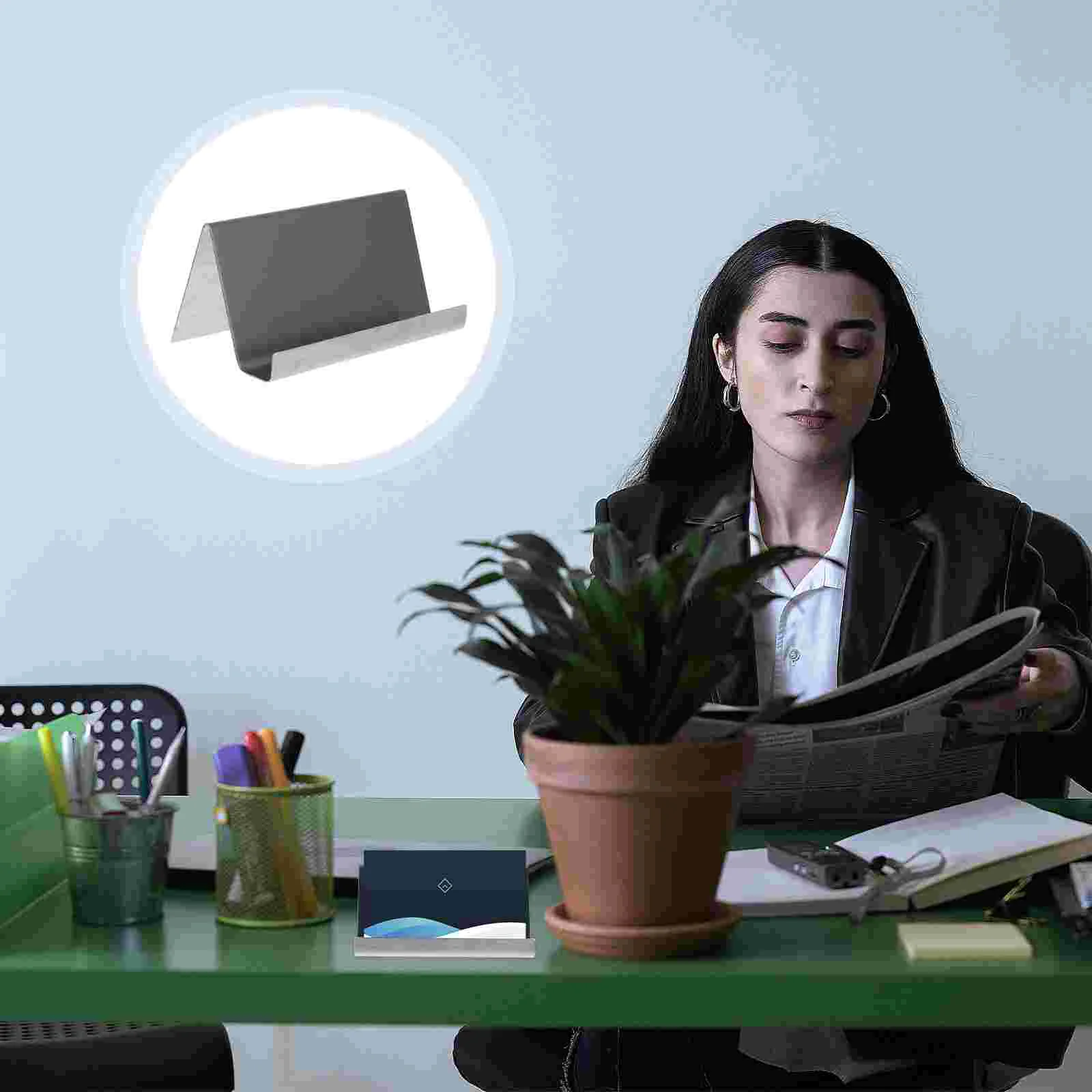 

Многофункциональный стальной держатель для визитных карточек, простая витрина