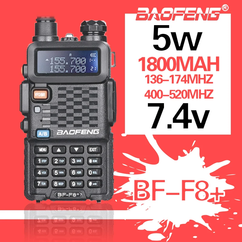 2020 Baofeng BF-F8 + обновленная рация, полицейская двухсторонняя Автомобильная радиостанция, портативная Любительская рация для охоты, 5 Вт, УВЧ, СВ...