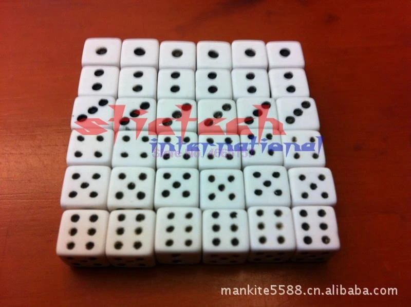 by dhl or ems 2000sets free shipping Best Promotion 50 PCS Plastic White 8mm Gaming Dice Standard Six Sided Decider Die RPG | Спорт и