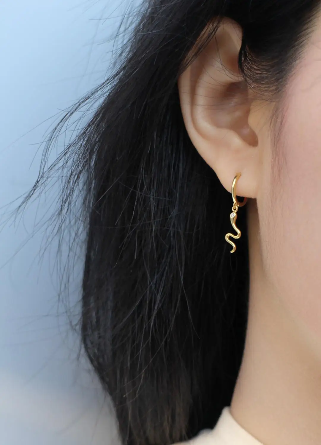 Серьги из стерлингового серебра 925 пробы модные короткие серьги в виде змеи с