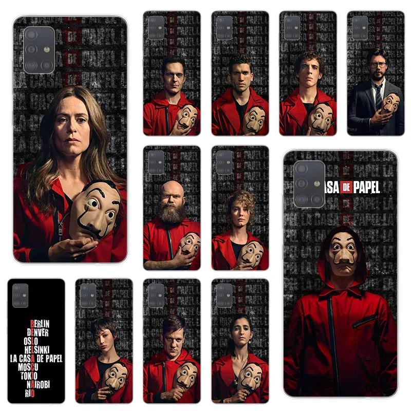 

Money Heist House Paper TV Soft Phone Case For Samsung A31 A41 A51 A10 A42 A21 A22 A72 A52 A71 A11 A50 A70 A20 A32 A40 A12 Cover