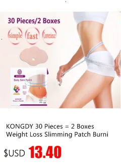 KONGDY 30 шт./3 упаковки, пластырь для похудения, быстро сжигающий жир и продукты для похудения, натуральные травы, наклейки для пупка, пластыри для коррекции фигуры