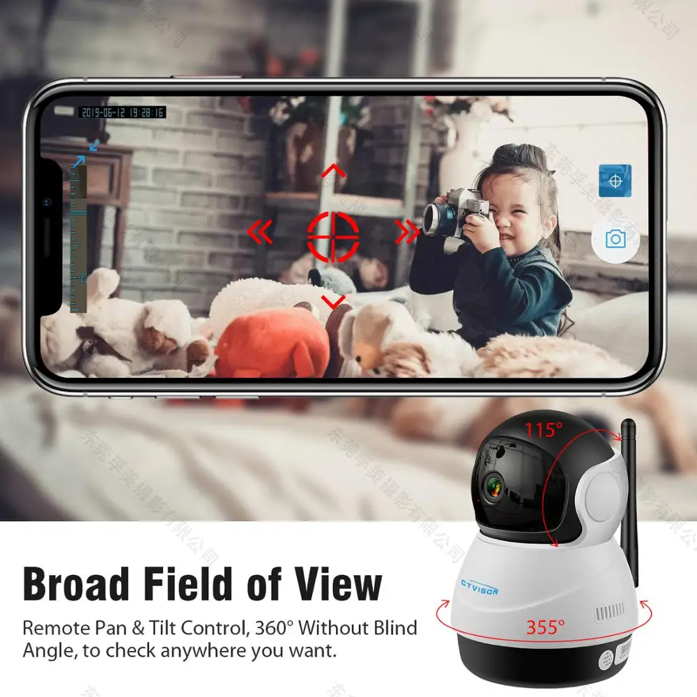 IP беспроводная камера безопасности PTZ wi-fi 1080 PHD двухсторонний аудио удаленный доступ/Обнаружение движения/SD карта хранения/3D навигация