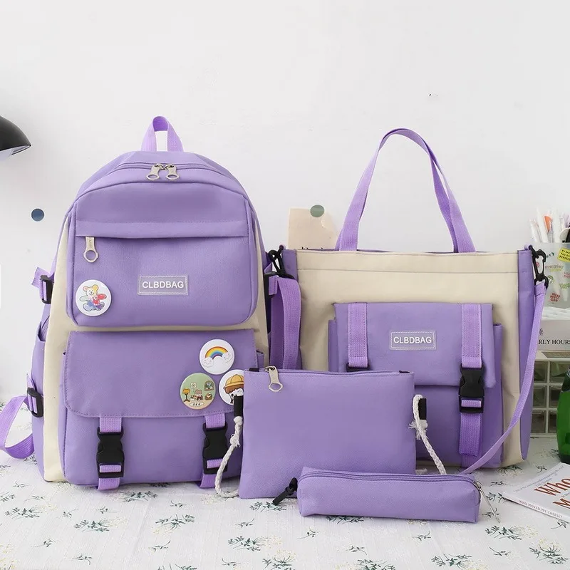 

Cute Women Large Capacity Backpack Waterproof Canvas Female Schoolbag College Lady Laptop Backpacks Kawaii Girl Travel Book Bags
