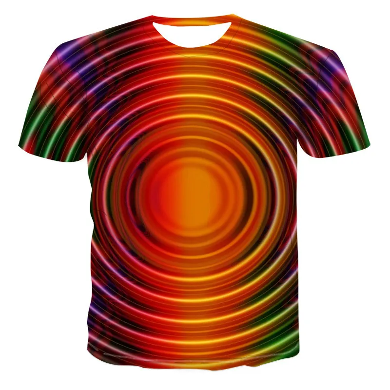 

Camiseta de moda 3d vertigo camiseta de compresin de manga corta impresa en 3D de verano para hombres y mujeres