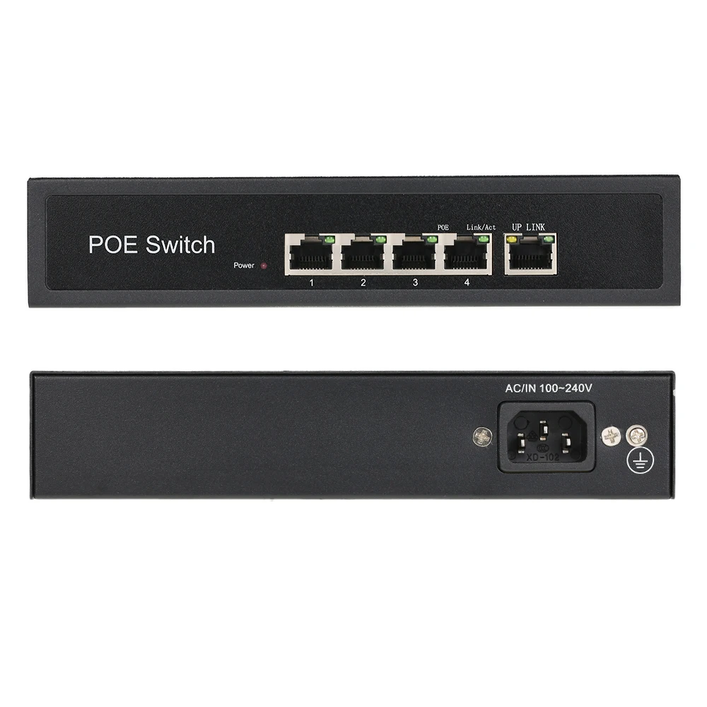 1 + 4 порта 10/100 Мбит/с PoE выключатель инъектор питания через Ethernet IEEE 802.3af для камер AP