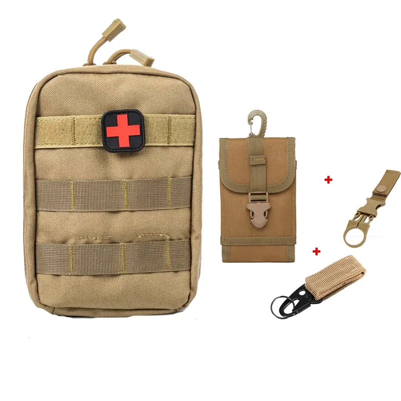 Four-piece Сумка Molle для военного тактического рюкзака Охотничьи аксессуары Сумка плечевой ремень рюкзак армейский пояс боевой ремень пакет клип - Цвет: Four-piece