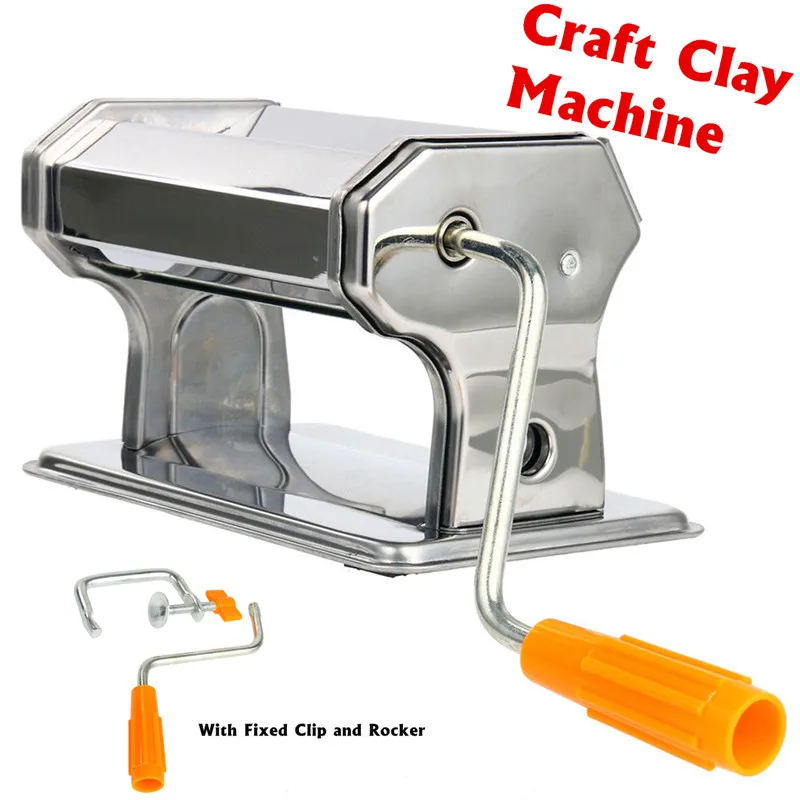 

Portable Stainless Steel DIY Craft Polymer Clay Rolling Machine Press Roller Hand Cranked Handmade Press Pasta Tools NonElectric