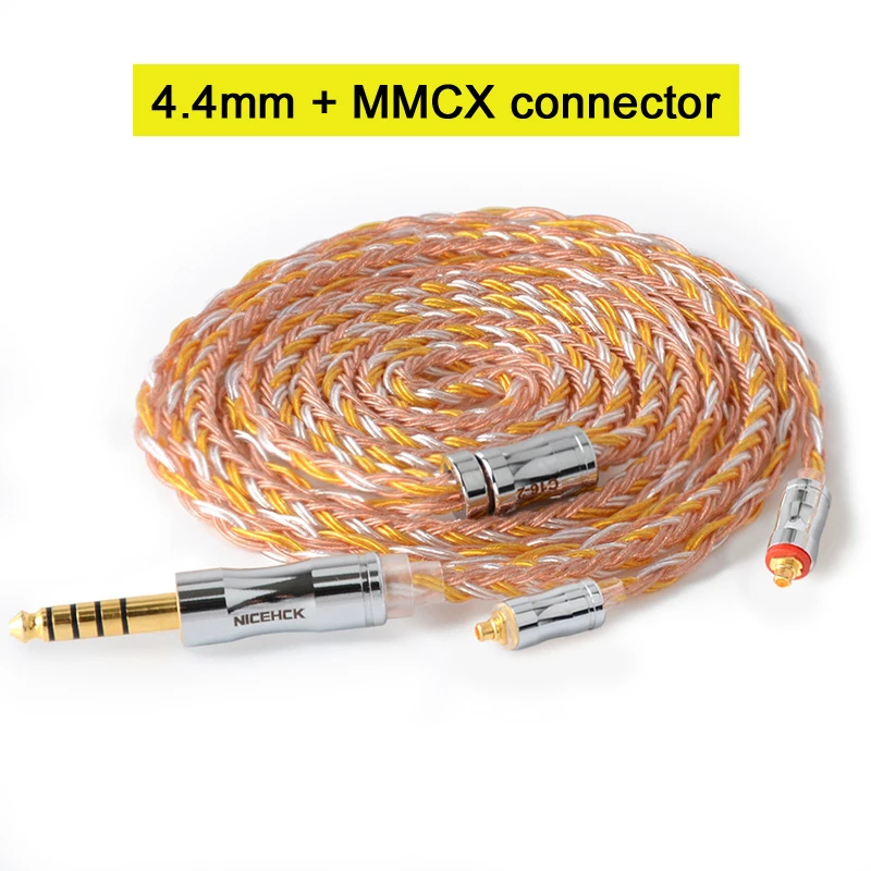 NICEHCK C16-2 16 Core Медь серебро смешанные кабель 3,5/2,5/4,4 мм разъем MMCX/2Pin/QDC/NX7 булавки для ZSX C12 TFZ V90 NICEHCK NX7 Pro/F3