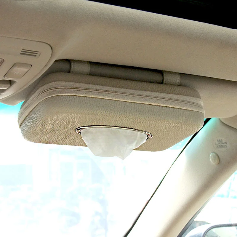 

Car Napkin Holder Hanging Tissue Box Auto Sunshade Storage Boxes Microfiber Leather Sun Visor Tissue Paper Holders