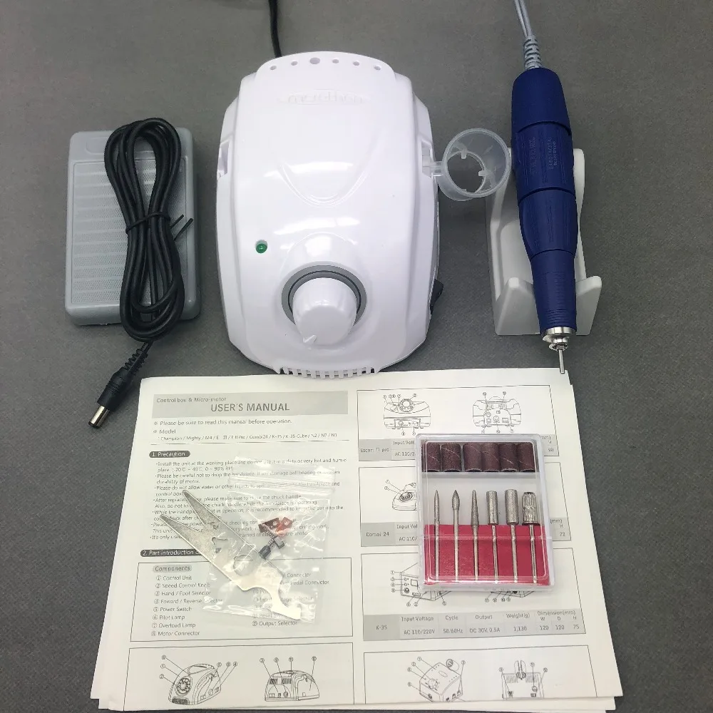 Сильный марафон 102л ручка 35000 об/мин Электрическая дрель для ногтей сильная 210