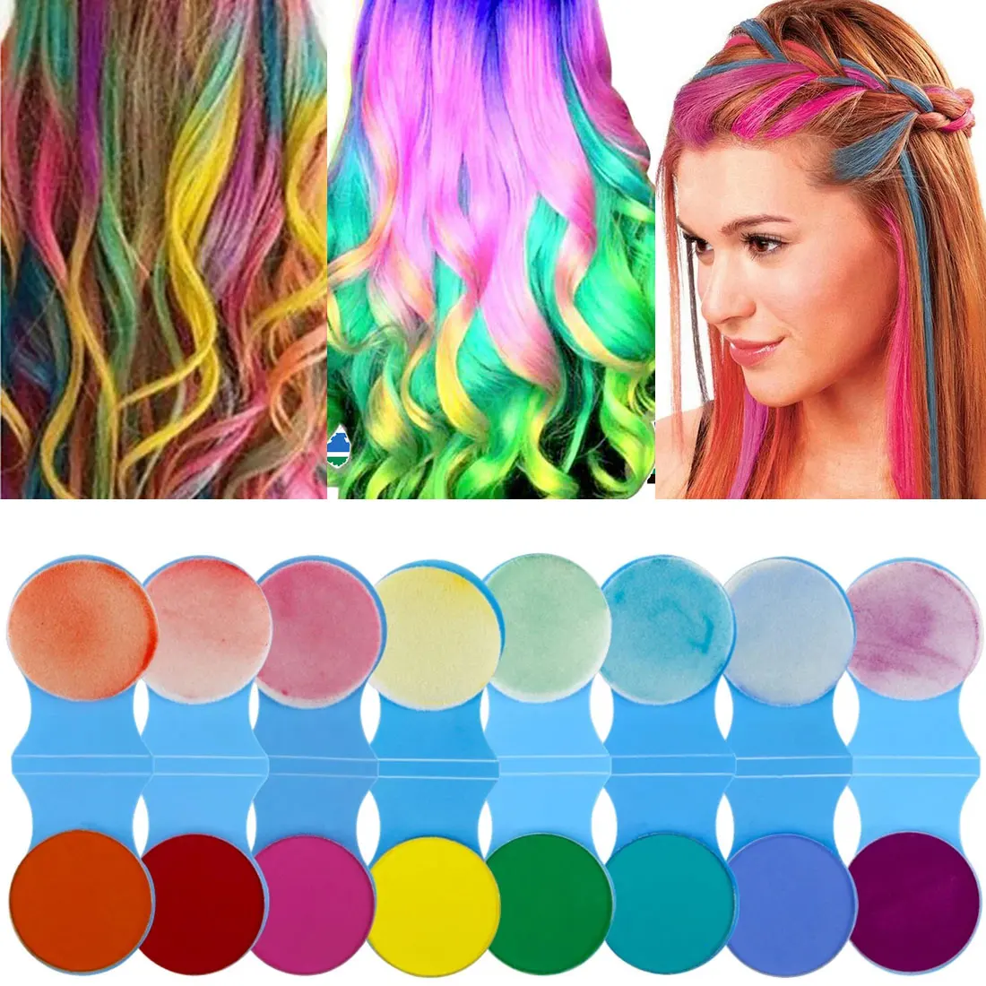 

8 Colors Hair Chalks Powder DIY Temporary Color Hair Dye Powder Women Hair Dye Pastel Paint Beauty Salon Hair Styling Accessory