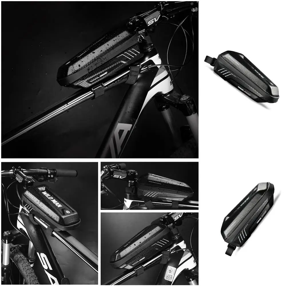 

WILD MAN Bicycle Top Tube Front Beam Bag MTB Road Cycling Anti Pressure Shock Rainproof Bag Bike Accessories Phone Case Holder