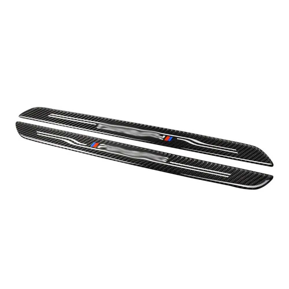 

4pcs Real carbon fiber welcome pedal decoration sticker car threshold molding trims for BMW 3 series E90