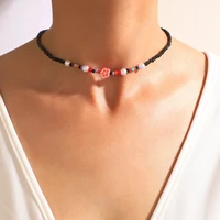 2021 bohemia simple black beaded clavicle chain chokers necklace for women girls fashion ethnic style jewelry necklaces colliers