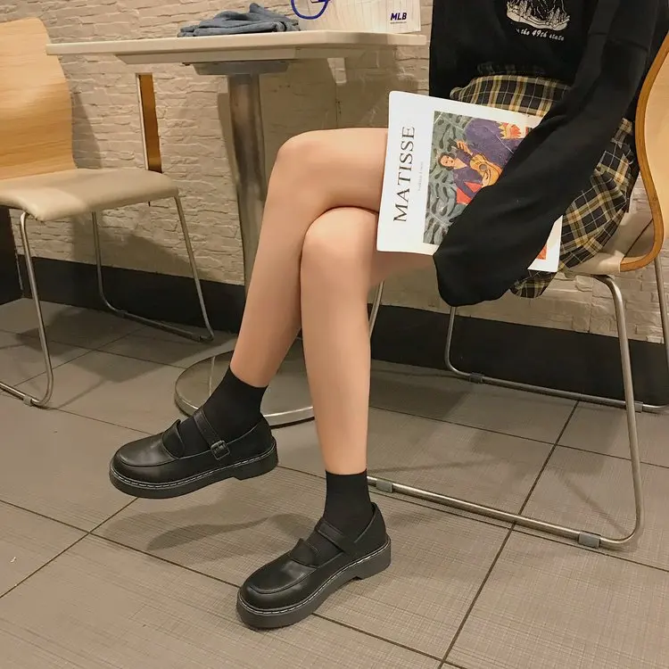 Mori/маленькие кожаные туфли в стиле ретро тонкие на плоской подошве японском