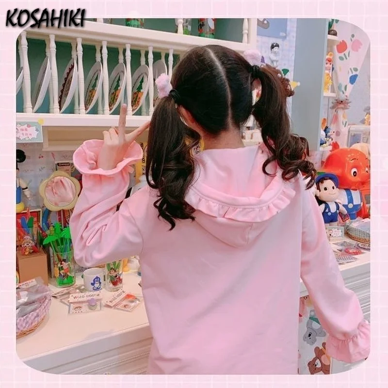 Женские толстовки koshiki универсальные элегантные модные розовые Мультяшные с