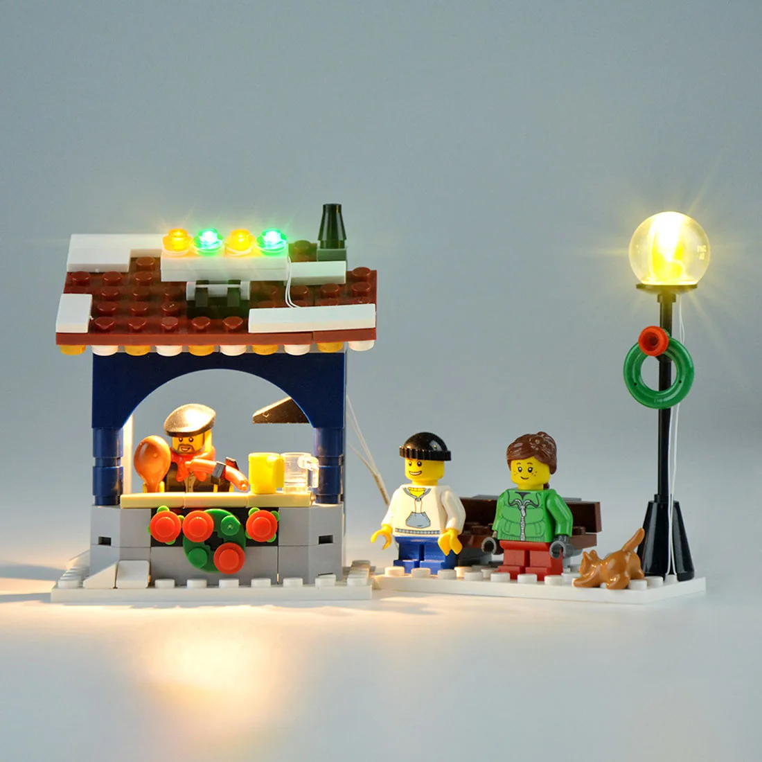

LED Building Block USB Light Accessory Kit for Christmas Winter Village Market 10235 (Only LED Light, No Block Kit)