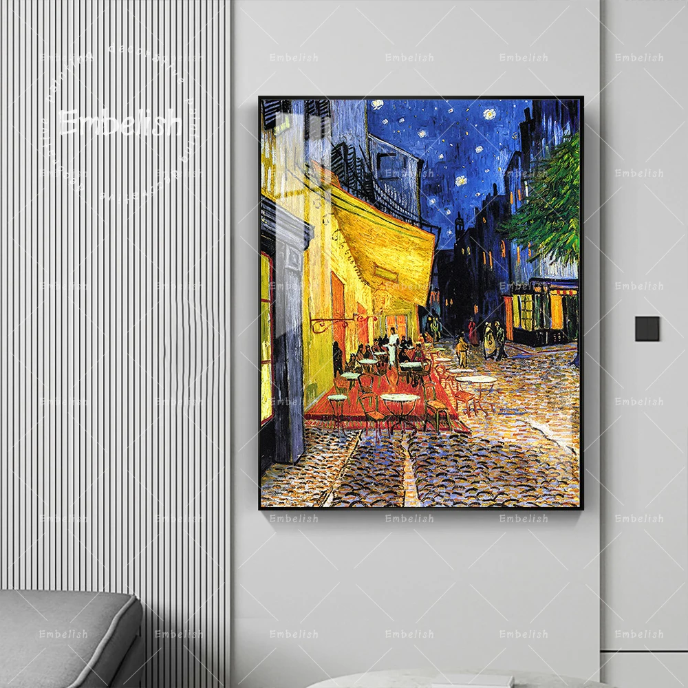 

Embelish 1 Pieces Vincent Van Gogh Cafe Terrace At ight Landscape HD Canvas Oil Paintings For Living Room Home Decor Piictures