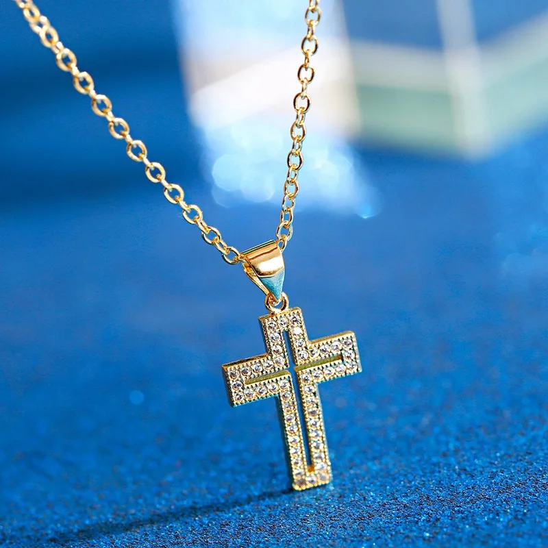 Высокое качество кубического циркония кулон ожерелье для женщин золотой цвет CZ