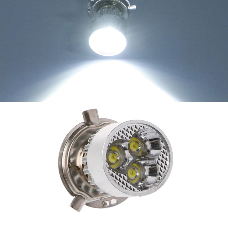 

2021 New DC 12-80V H4 3 LED Motorcycle Headlight Bulb Hi/Lo Scooter Lamp ATV Fog Light
