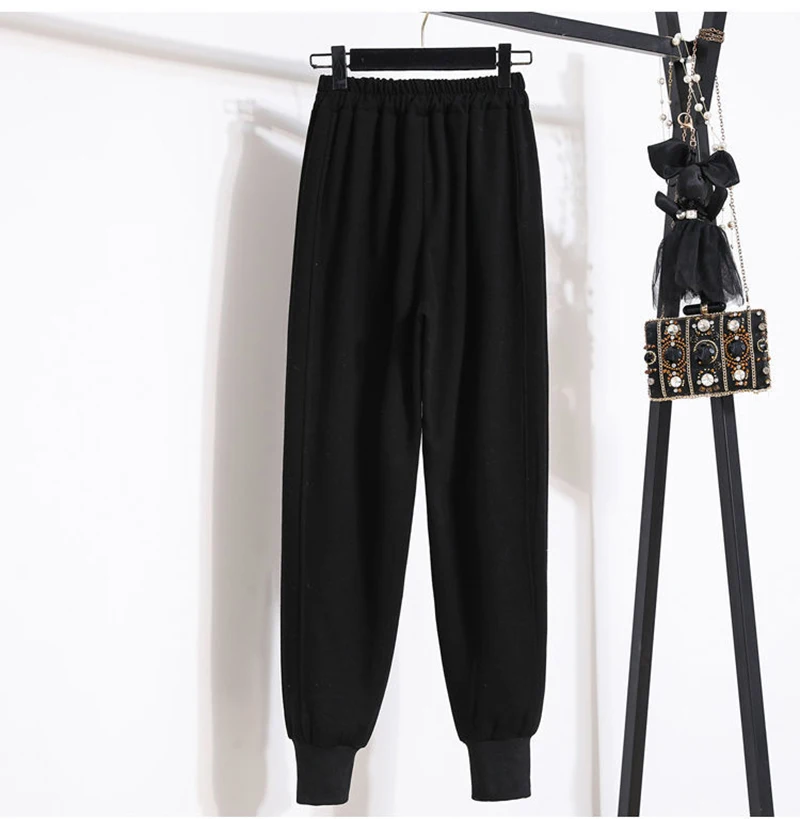 

Spring Autumn Sweatpants Women Unisex Gray Sweat Pants Women Swearshirt Pants Casual Loose Baggy Pants