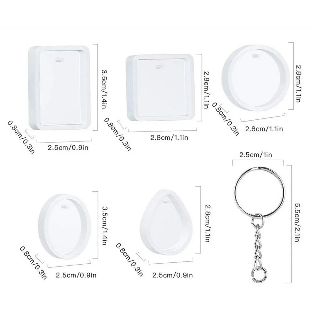 

20 Pcs/Set Silicone Casting Epoxy Molds For DIY Resin Pendant Keychain Jewelry Tools Mould Uv Epoxy Handmade Craft