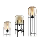 Лидер продаж, современная напольная лампа в виде дымчатого янтаря, модная дизайнерская Ретро лампа-подставка в стиле дыни для гостиной, бесплатная доставка