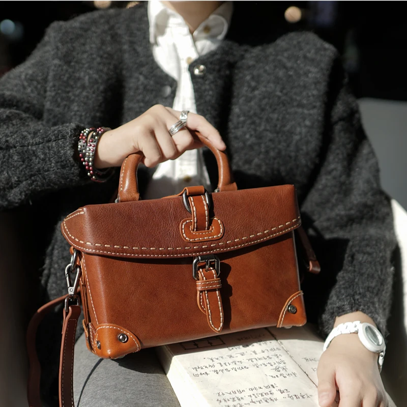 Ручная работа оригинальная натуральная воловья кожа маленькая сумка для