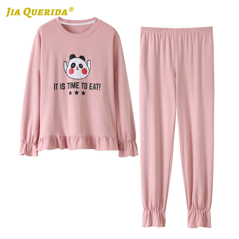 

Autumn Winter Sleepwear Fashion Casual Style Pajamas Set Cartoon Printing Pj Set Pajamas Set Loungewear Woman Night Suit Female