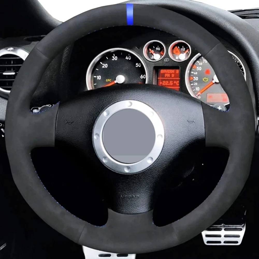 

DIY Black Soft Suede Leather Car Steering Wheel Cover For Audi A2 8Z A3 8L Sportback A4 B6 Avant A6 C5 A8 D2 TT 8N S3 S4 RS 4 RS