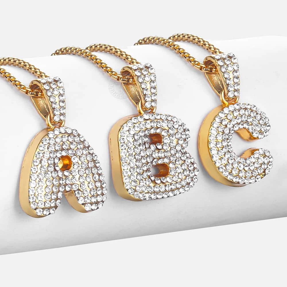 Женское ожерелье с подвеской из горного хрусталя Davieslee желтое золото A Z надписью