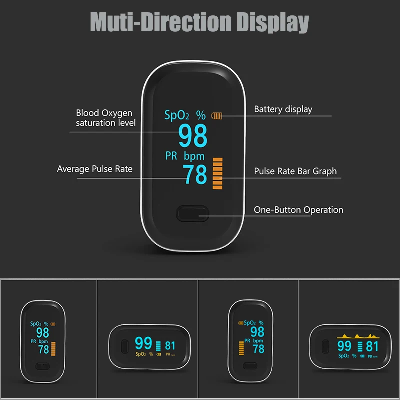 

OLED SpO2 CE Finger Pulse Oximeter Pulse Oxymeter Heart Rate Saturator Monitor Household Blood Oxygen Saturation Meter oximetro