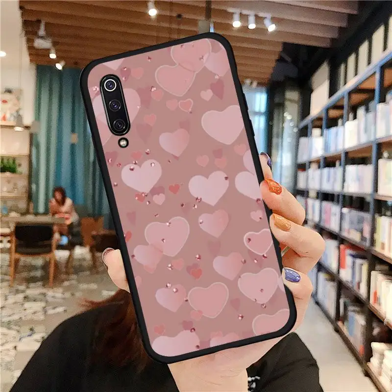 

Gold Rose Love heart Phone Case black For Xiaomi Redmi mi note 7 8t 9 9t 9s 8 10 10t 11 pro lite K20 max 3