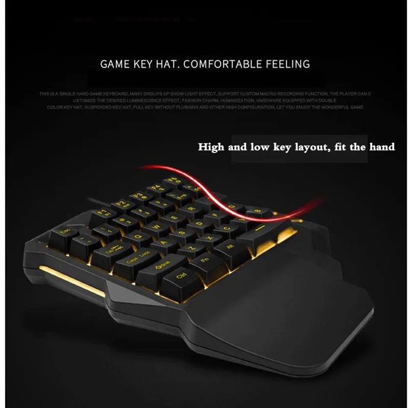 Механическая игровая клавиатура с одной рукой эргономичная светодиодный экран 35